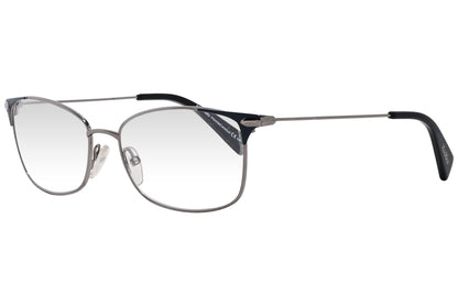 max mara rectangle gray eyeglasses frame viewed from a 45-degree angle.