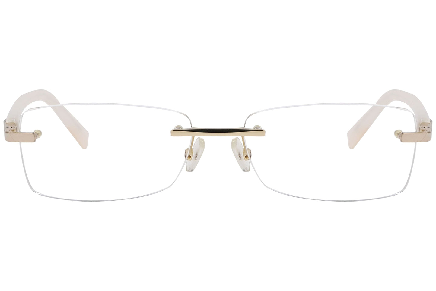 max mara rectangle white eyeglasses frame viewed from front angle.