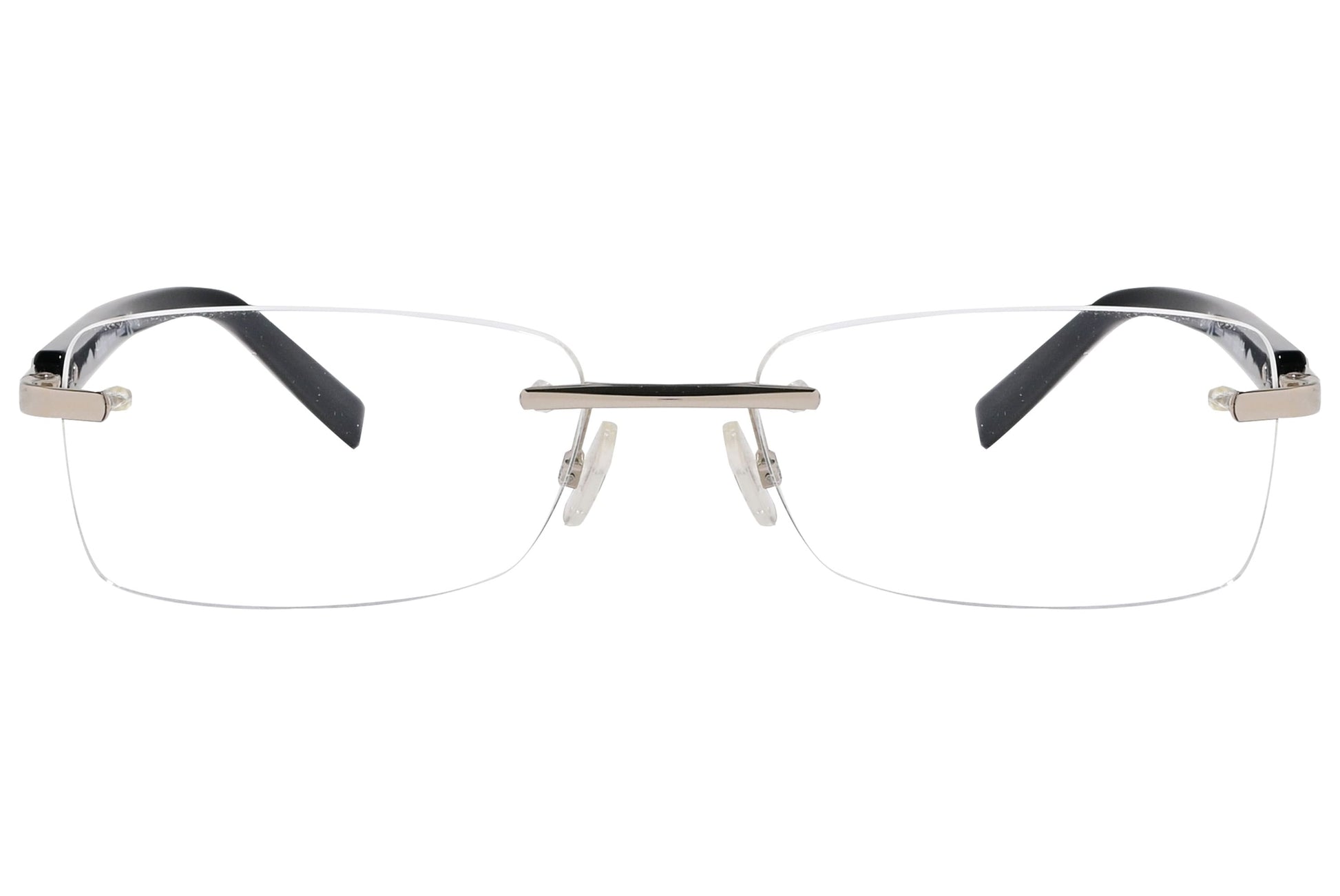 max mara rectangle black eyeglasses frame viewed from front angle.