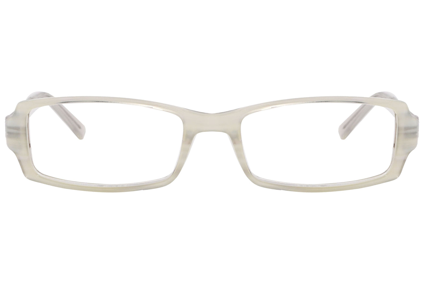 max mara rectangle white eyeglasses frame viewed from front angle.