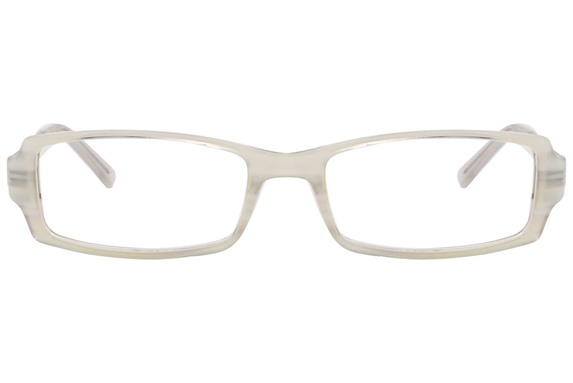 max mara rectangle white eyeglasses frame viewed from front angle.