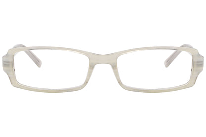 max mara rectangle white eyeglasses frame viewed from front angle.