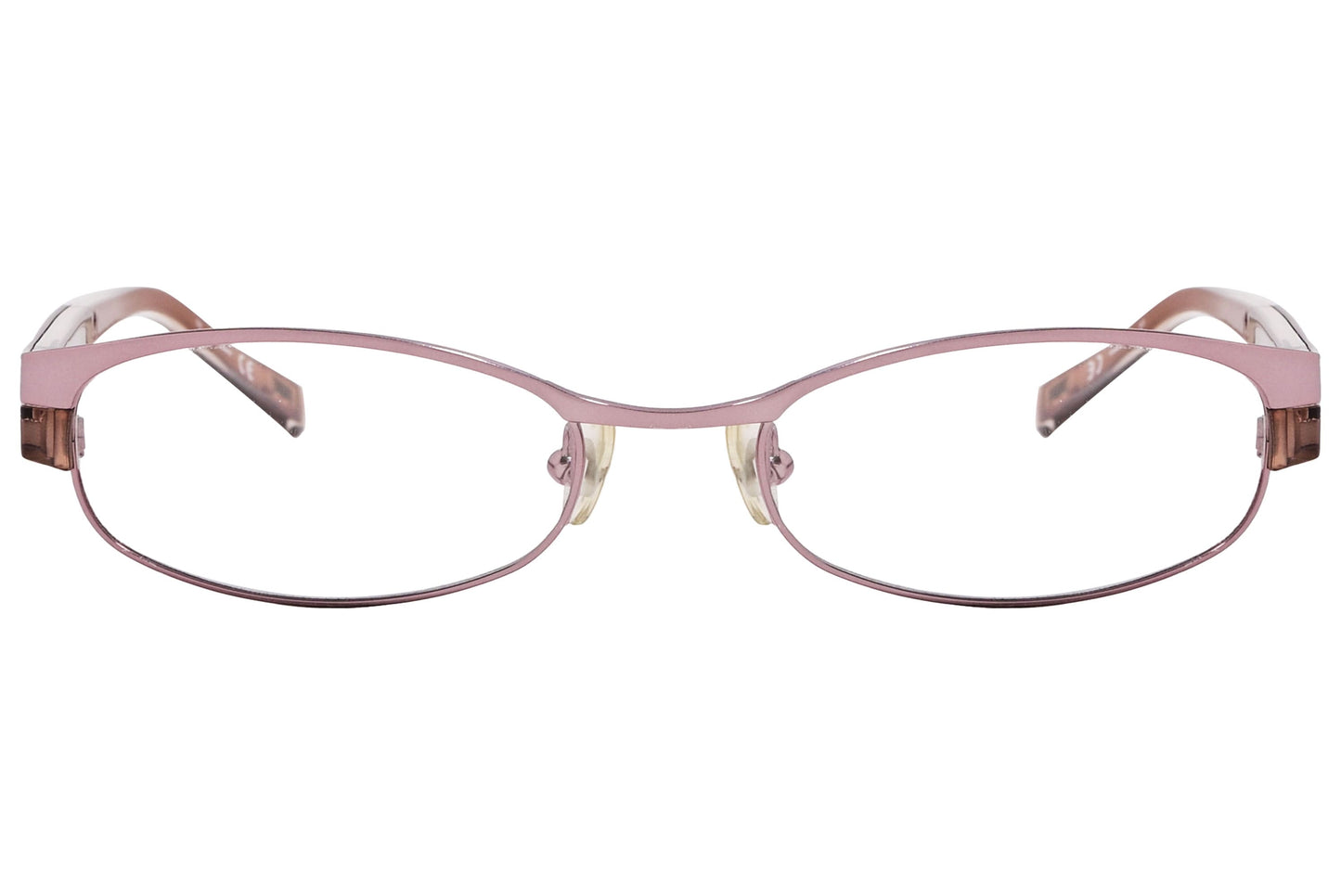 max mara oval brown eyeglasses frame viewed from front angle.