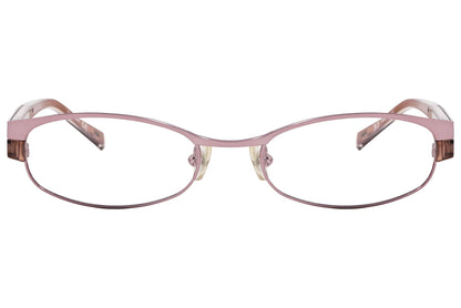 max mara oval brown eyeglasses frame viewed from front angle.