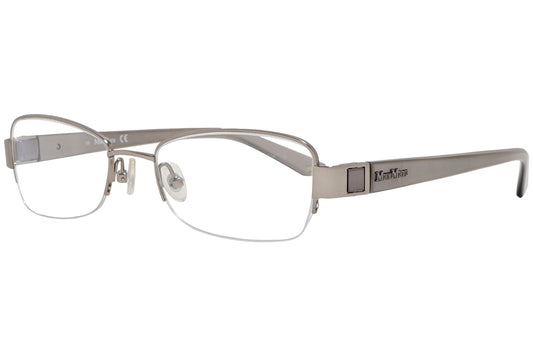 max mara rectangle gray eyeglasses frame viewed from a 45-degree angle.