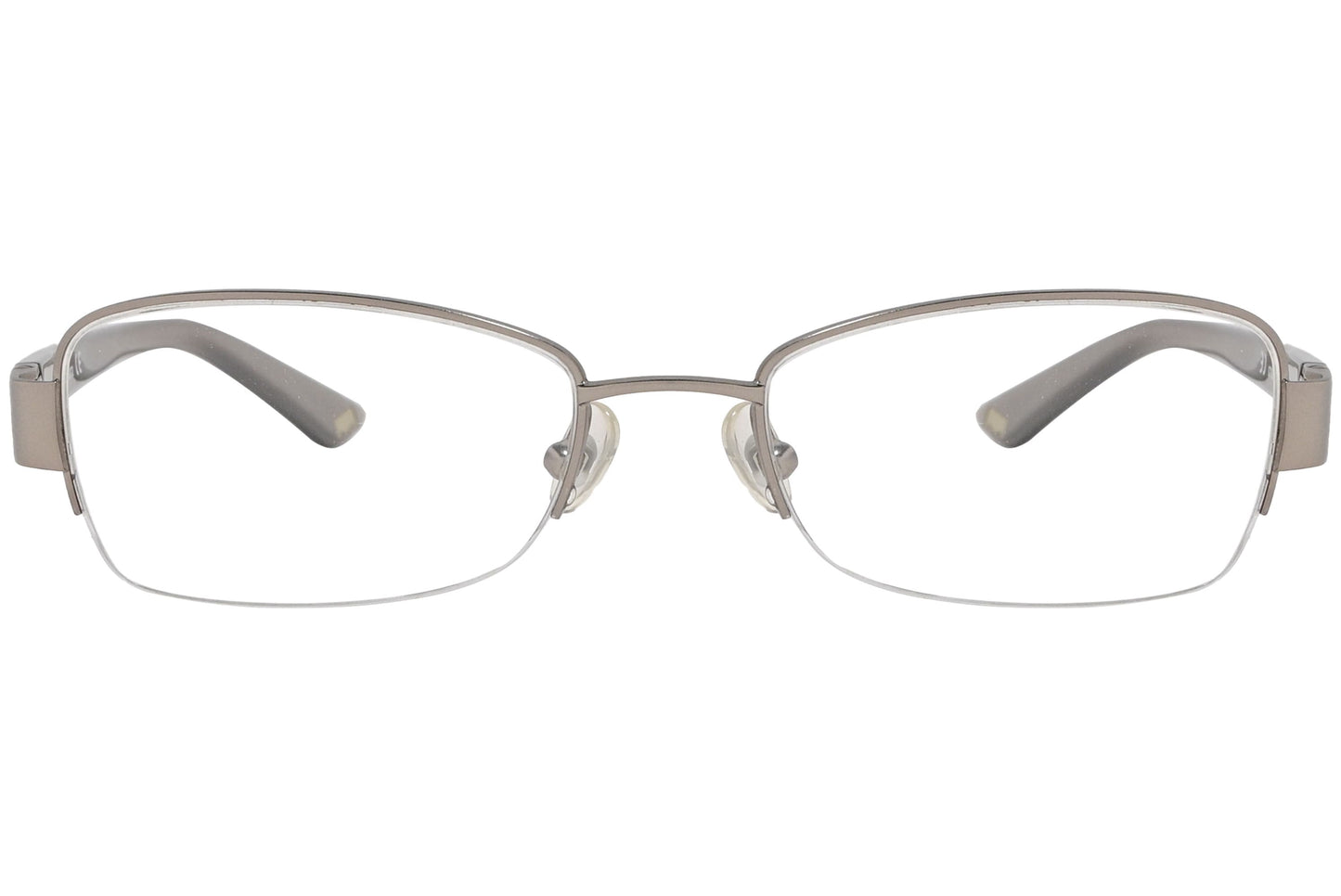 max mara rectangle gray eyeglasses frame viewed from front angle.