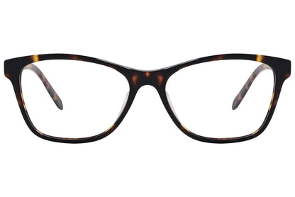 max mila cat-eye tortoise eyeglasses frame viewed from front angle.