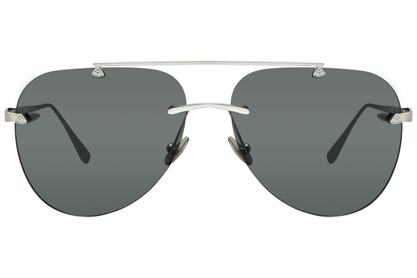 Maybach Silver Color  Sunglasses Viewed From Front Angle.