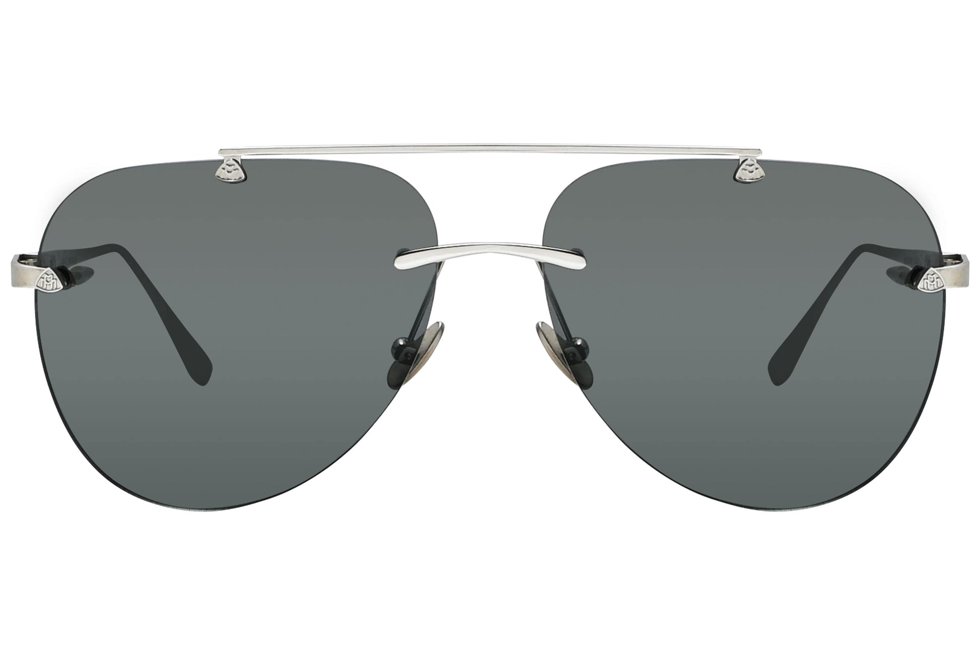 Maybach Silver Color  Sunglasses Viewed From Front Angle.