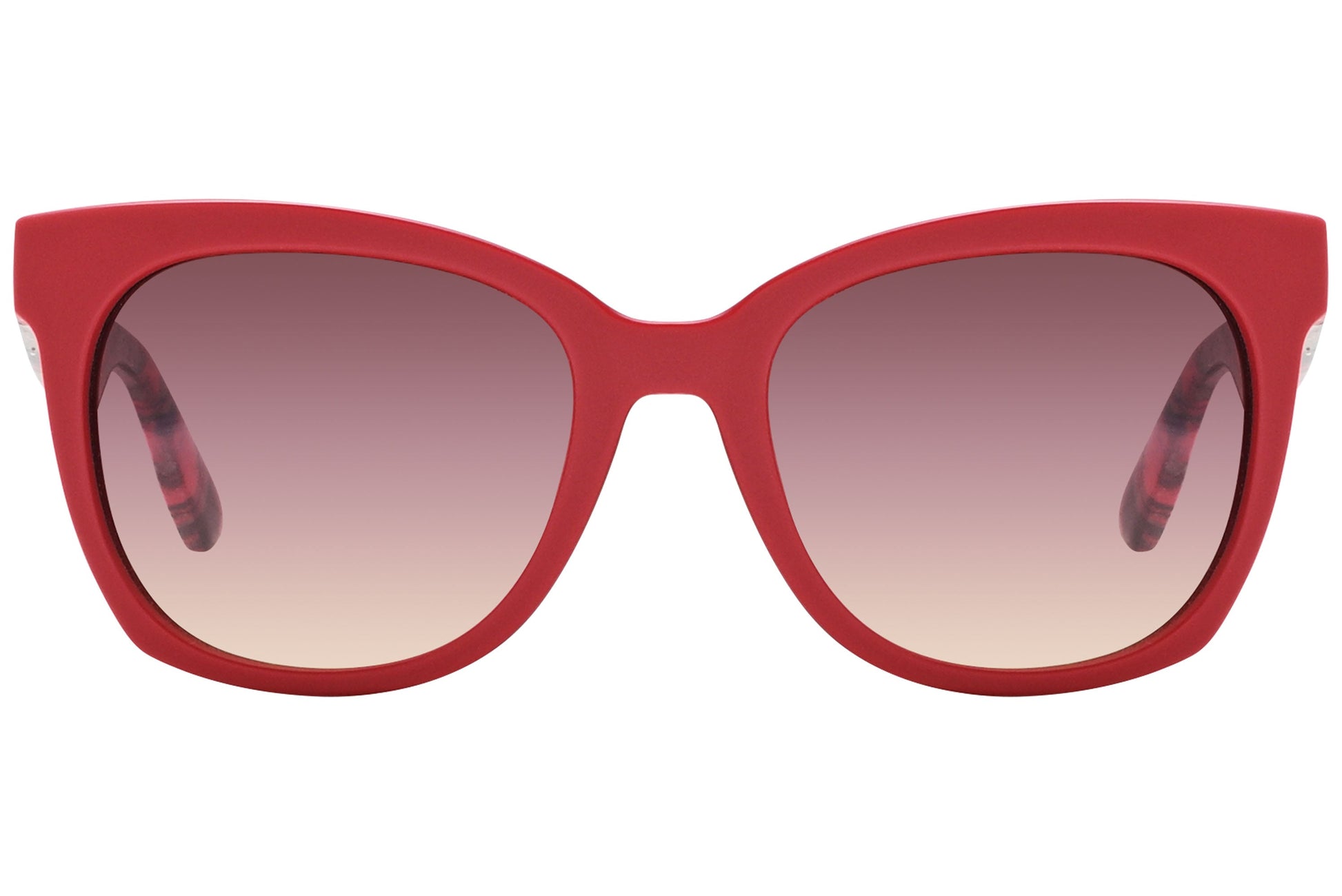 mcqueen oval red with tortoise eyeglasses frame viewed from a 90-degree angle.