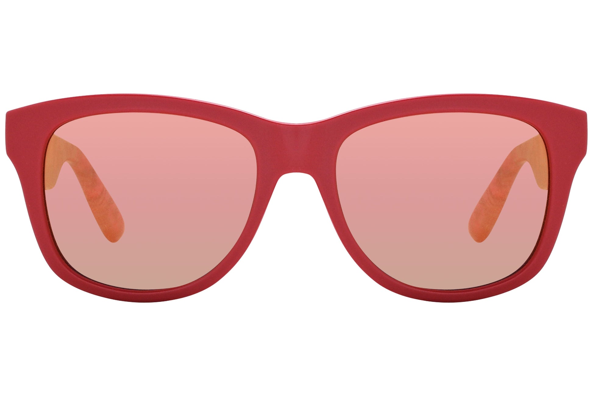 mcqueen oval red with tortoise eyeglasses frame viewed from a 90-degree angle.