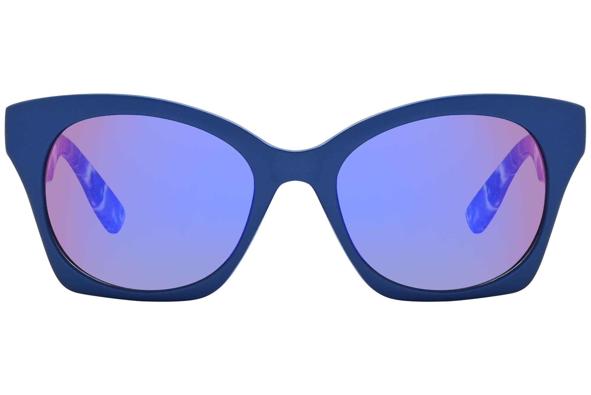 mcqueen oval blue with tortoise eyeglasses frame viewed from a 90-degree angle.