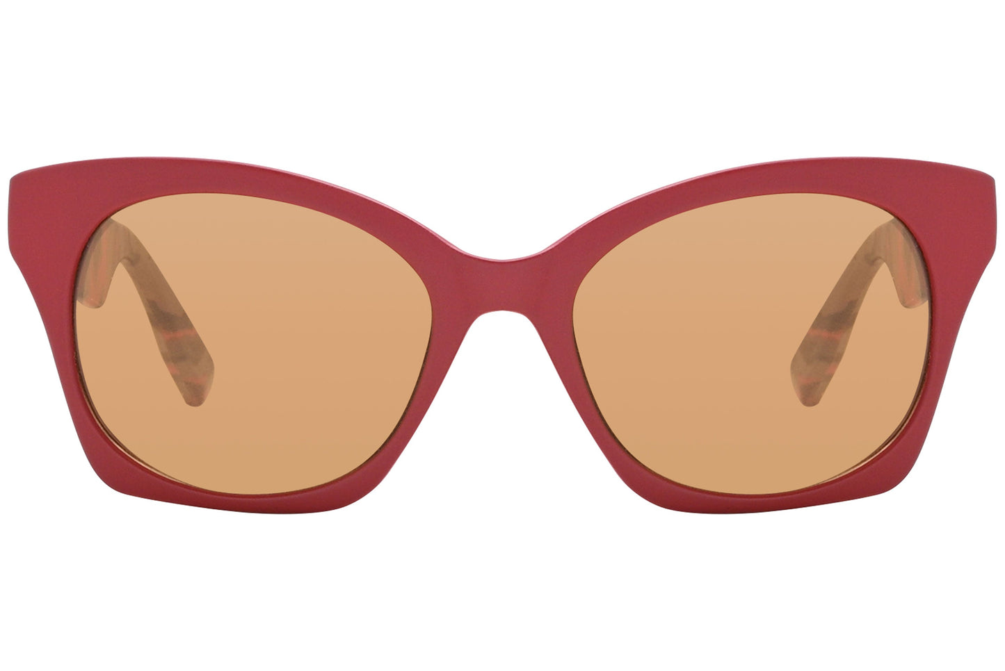 mcqueen oval red with tortoise eyeglasses frame viewed from a 45-degree angle.