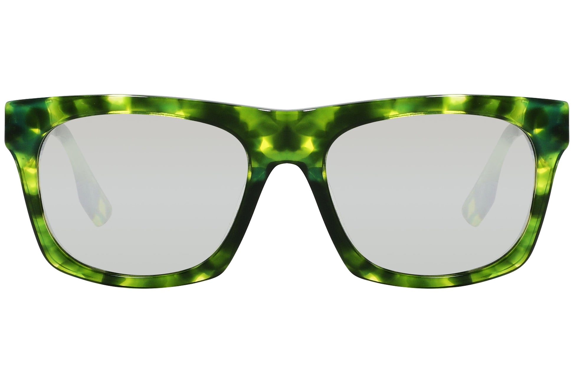 mcqueen oval  tortoise eyeglasses frame viewed from a 90-degree angle.