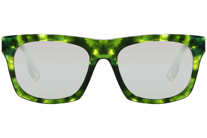 mcqueen oval  tortoise eyeglasses frame viewed from a 90-degree angle.