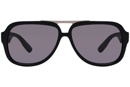 mcqueen aviator black eyeglasses frame viewed from a 90-degree angle.