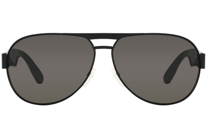 mcqueen aviator black eyeglasses frame viewed from a 90-degree angle.