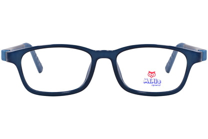 minis eyewear rectangle blue unbreakable eyeglasses frame viewed from Front angle.