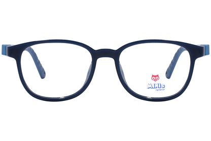 minis eyewear rectangle blue unbreakable eyeglasses frame viewed from Front angle.