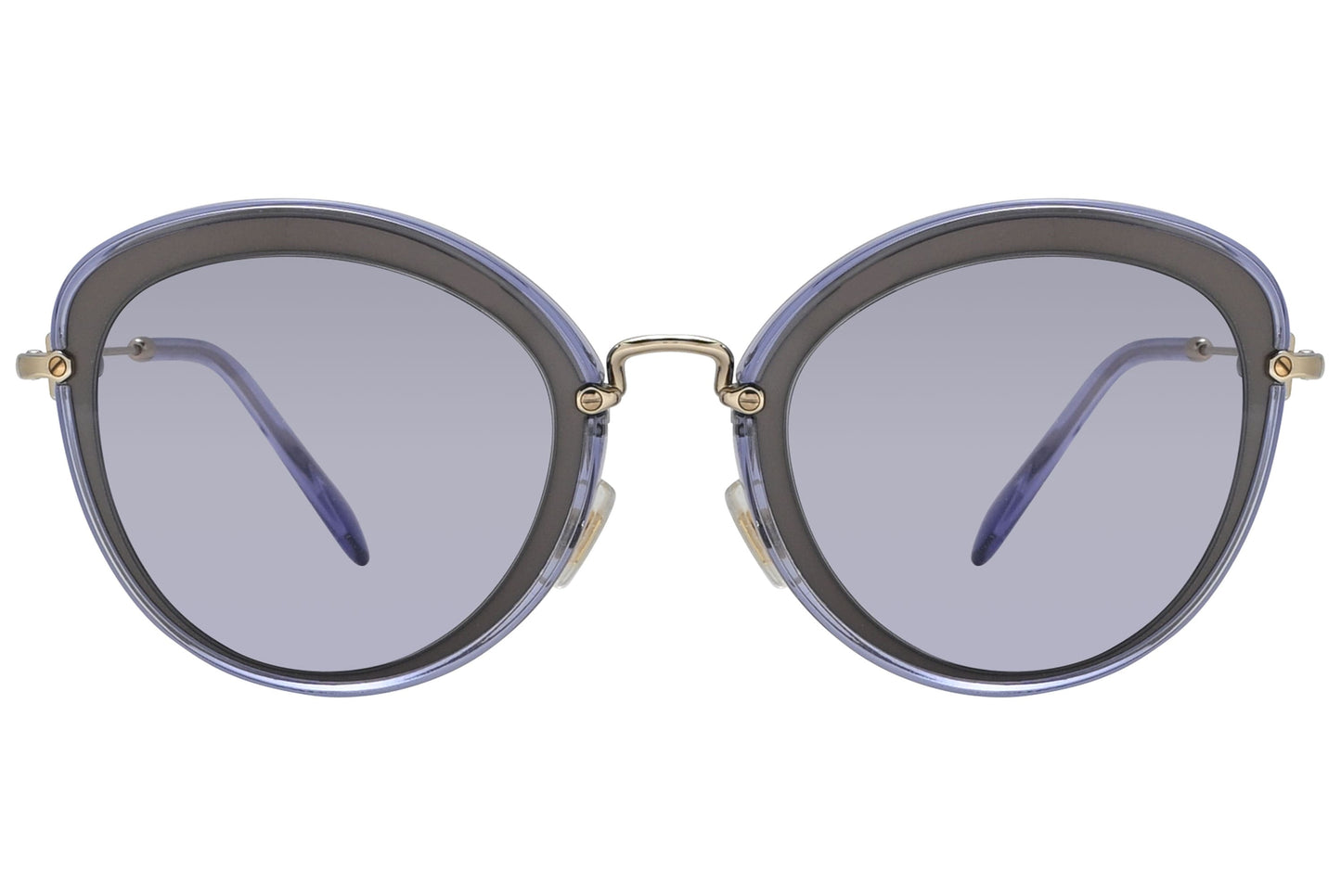 Miu Miu Purple Color Cat-Eye Sunglasses Viewed From Front angle.