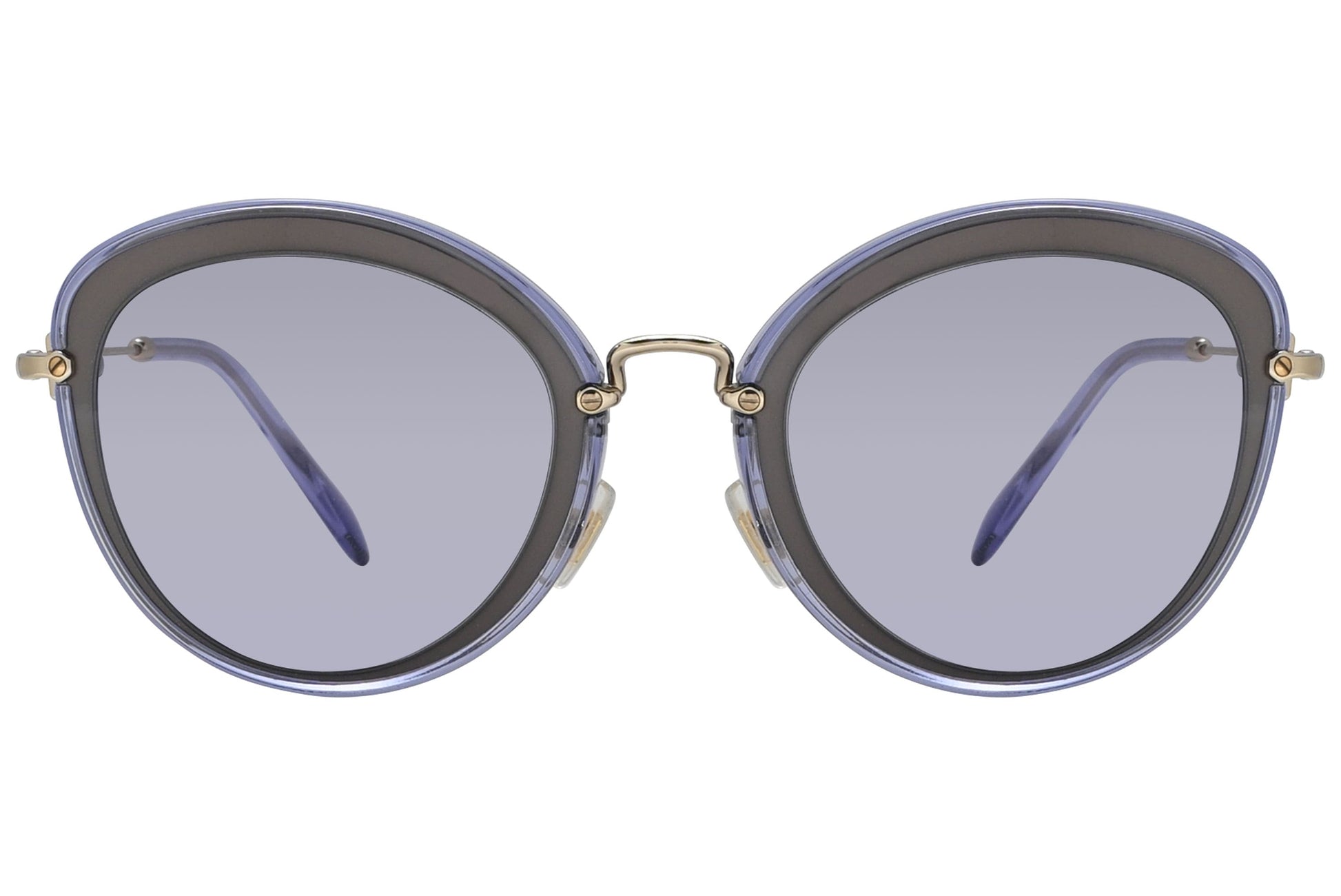 Miu Miu Purple Color Cat-Eye Sunglasses Viewed From Front angle.