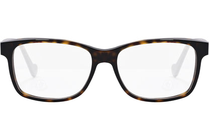 moncler round black eyeglasses frame viewed from the front.