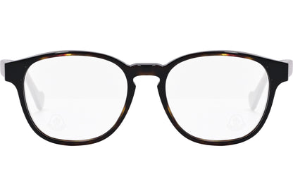 moncler round black eyeglasses frame viewed from the front.