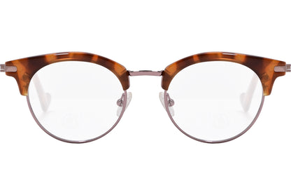 moncler round black eyeglasses frame viewed from the front.