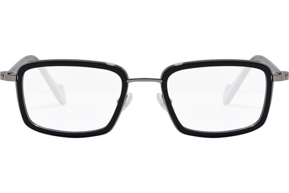 moncler round black eyeglasses frame viewed from the front.