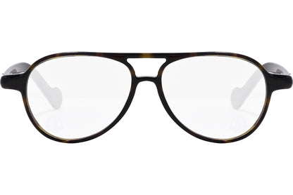 moncler round black eyeglasses frame viewed from the front.