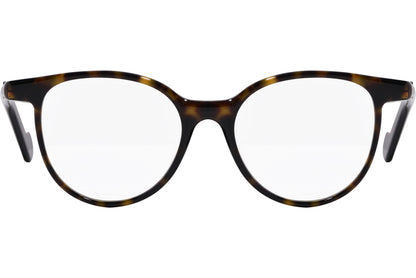 moncler round black eyeglasses frame viewed from the front.