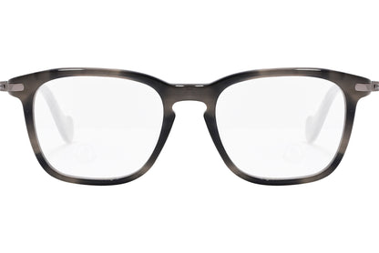 moncler round black eyeglasses frame viewed from the front.