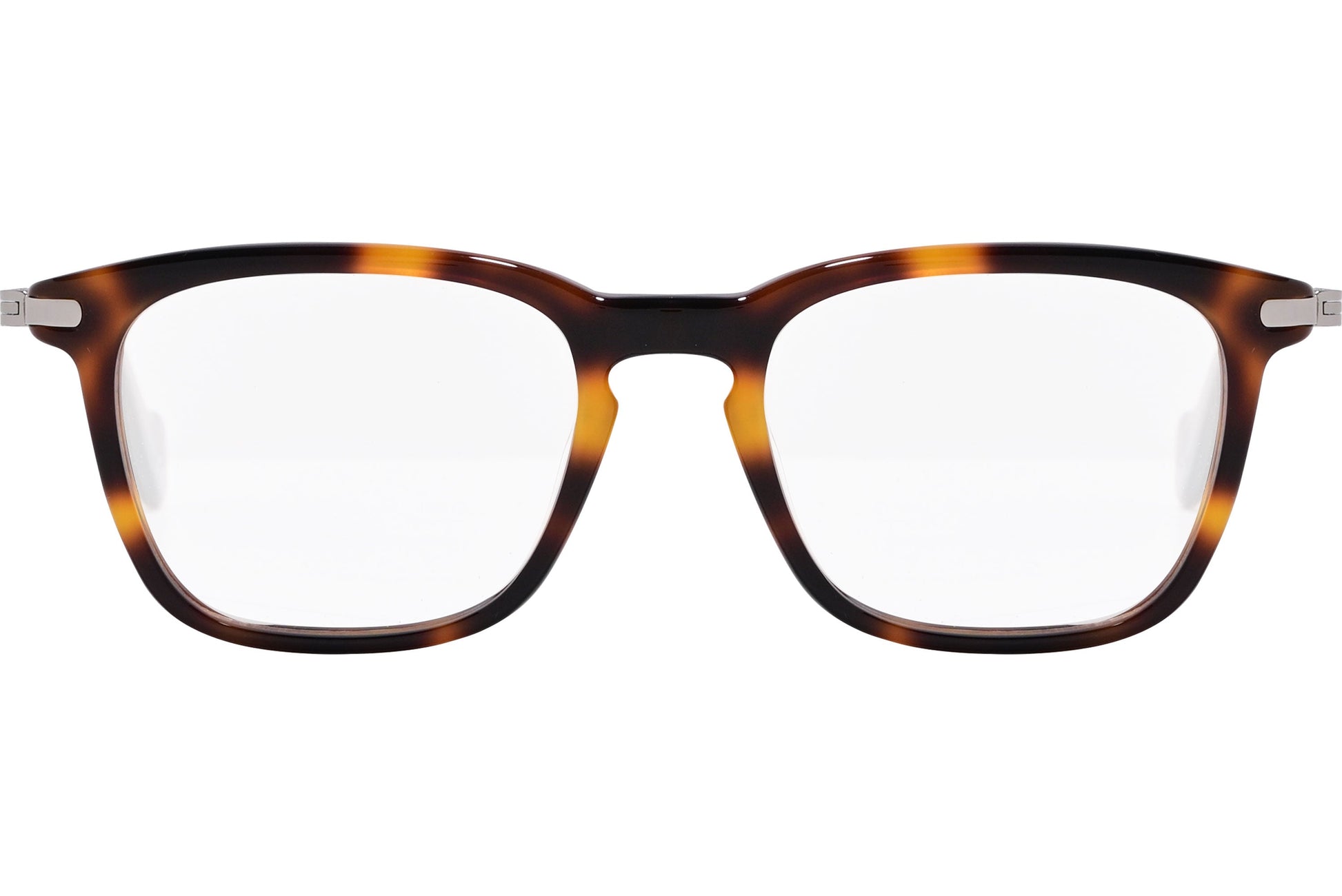 moncler round black eyeglasses frame viewed from the front.