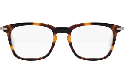 moncler round black eyeglasses frame viewed from the front.