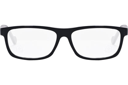 moncler round black eyeglasses frame viewed from the front.