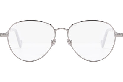 moncler round black eyeglasses frame viewed from the front.