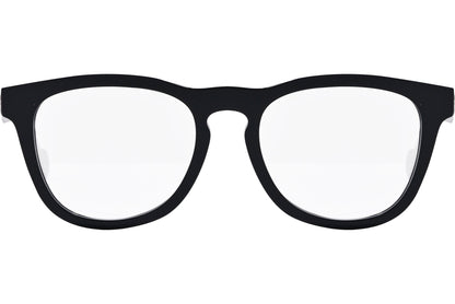 moncler round black eyeglasses frame viewed from the front.