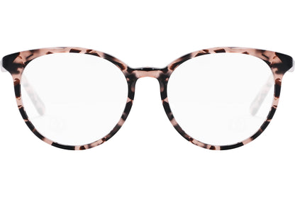 moncler round black eyeglasses frame viewed from the front.