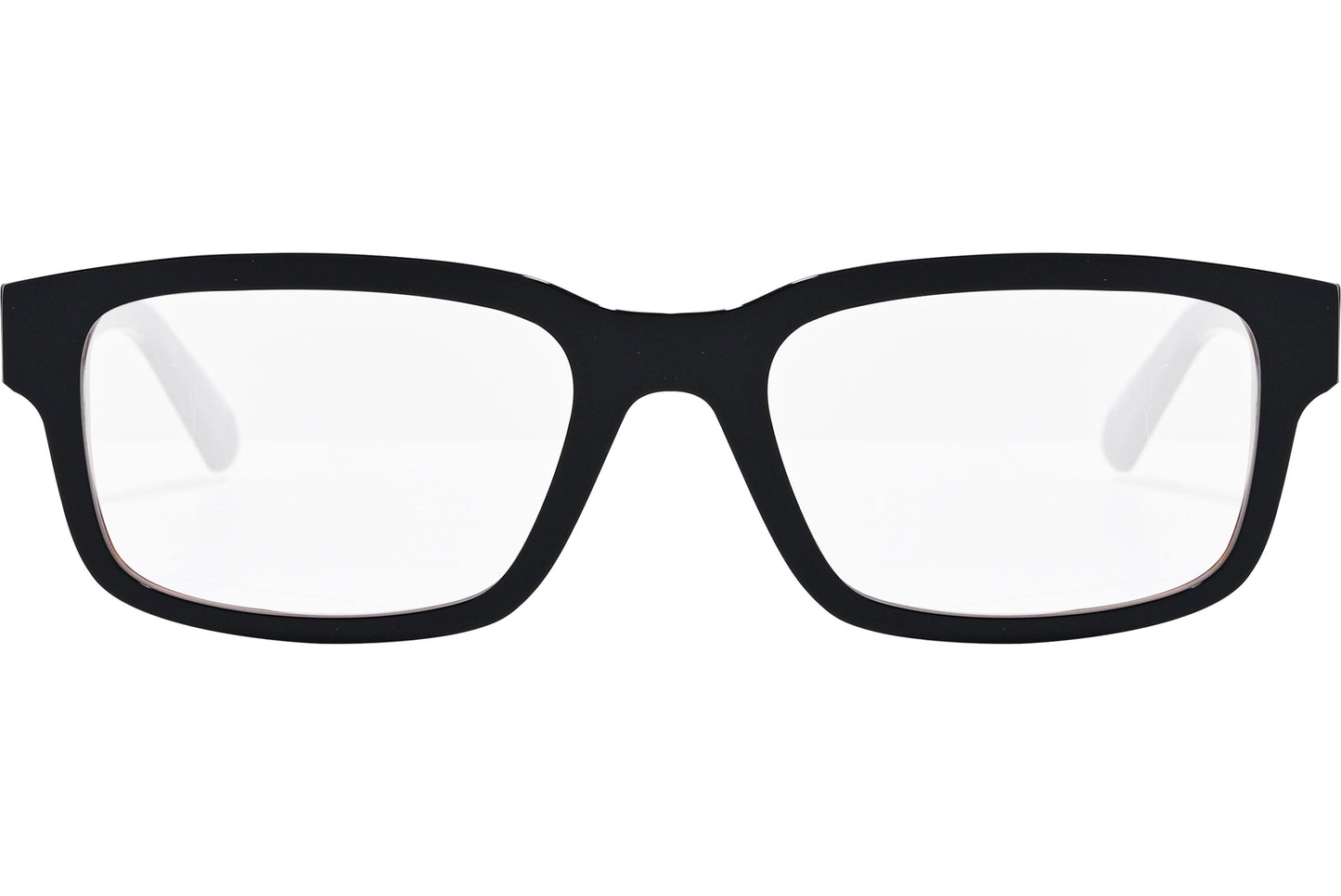 moncler round black eyeglasses frame viewed from the front.