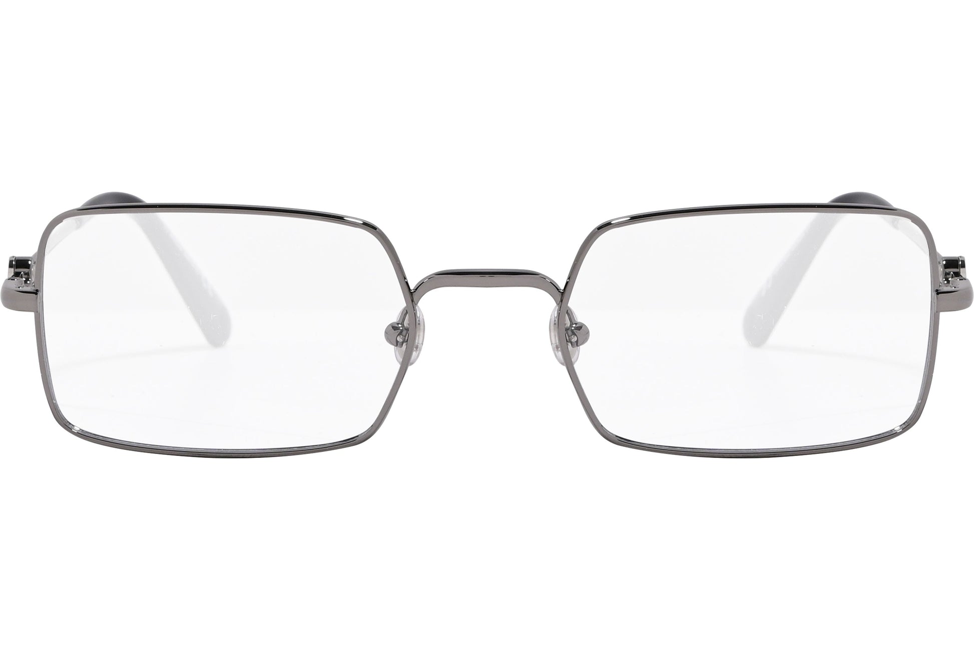 moncler round black eyeglasses frame viewed from the front.