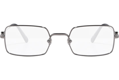 moncler round black eyeglasses frame viewed from the front.