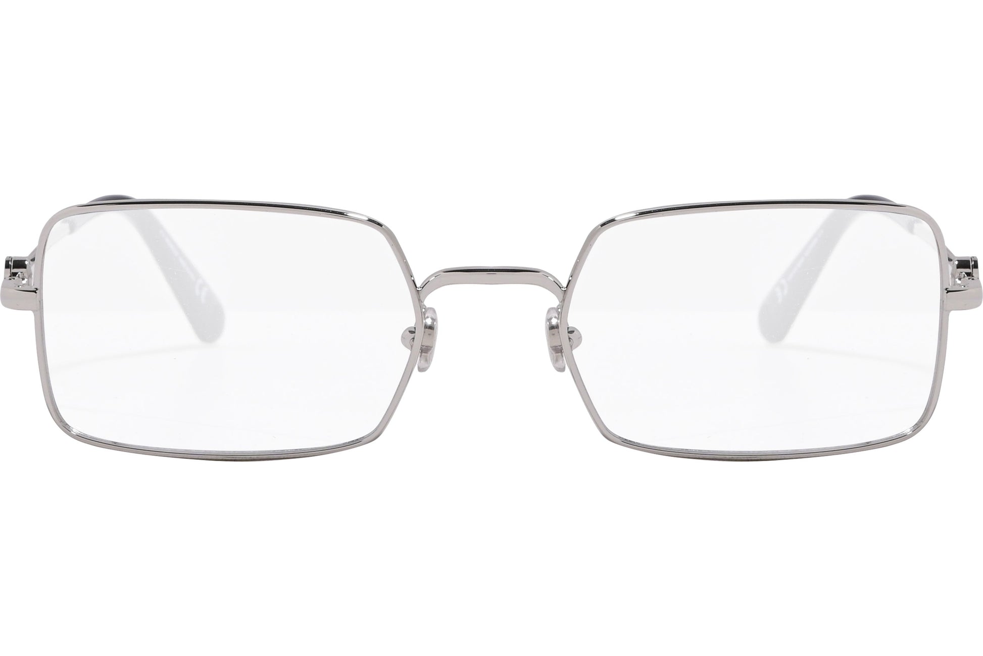 moncler round black eyeglasses frame viewed from the front.