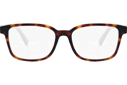 moncler round black eyeglasses frame viewed from the front.