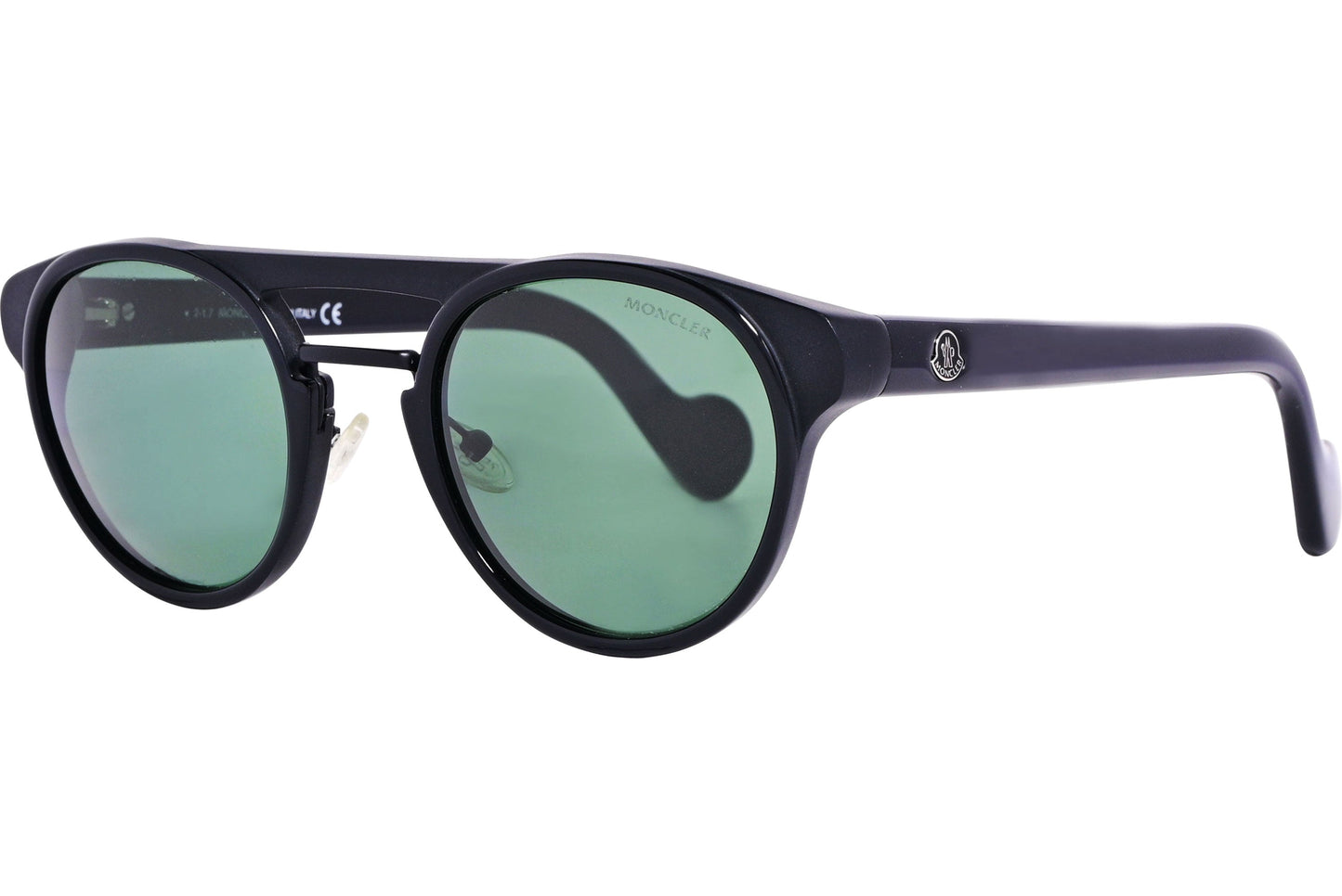 Moncler Black Color Aviator Sunglasses Viewed From A 45-Degree Angle.