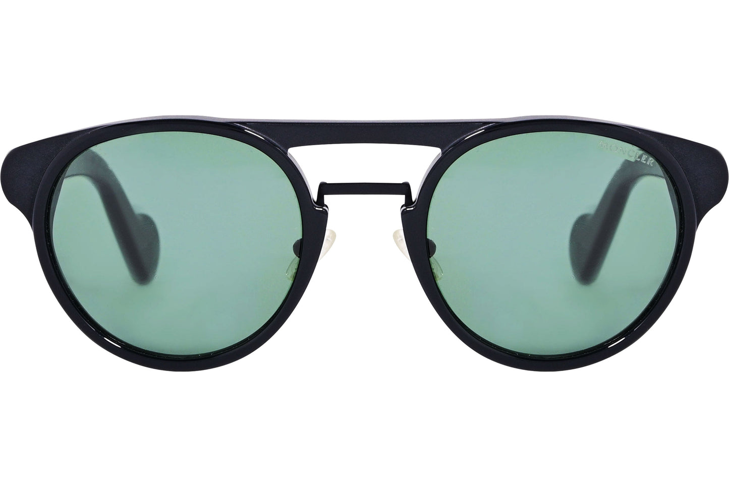 Moncler Black Color Aviator Sunglasses Viewed From Front Angle.