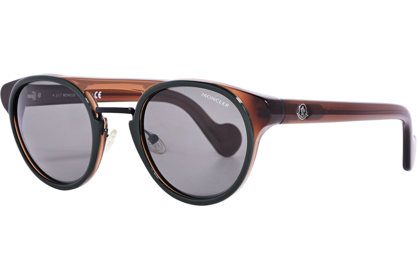 Moncler Brown Color Aviator Sunglasses Viewed From A 45-Degree Angle.