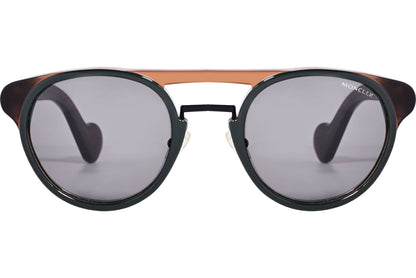 Moncler Brown Color Aviator Sunglasses Viewed From Front Angle.