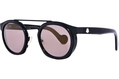 Moncler Black Color Aviator Sunglasses Viewed From A 45-Degree Angle.