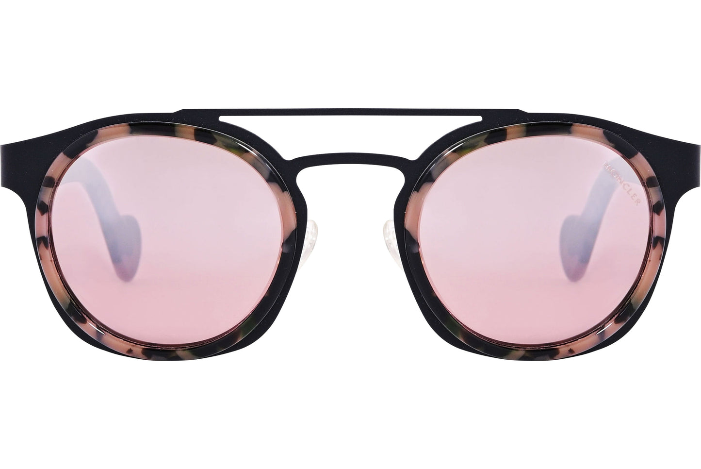 Moncler Tortoise Color Aviator Sunglasses Viewed From Front Angle.