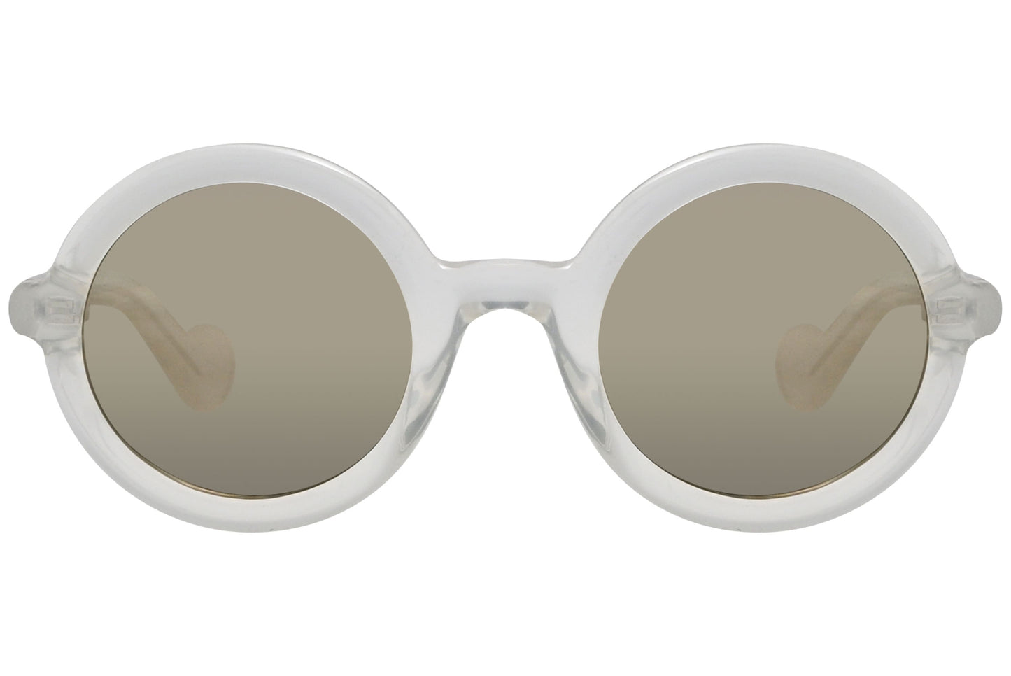 Moncler Round White Sunglasses Model: ML0005-22C Front View